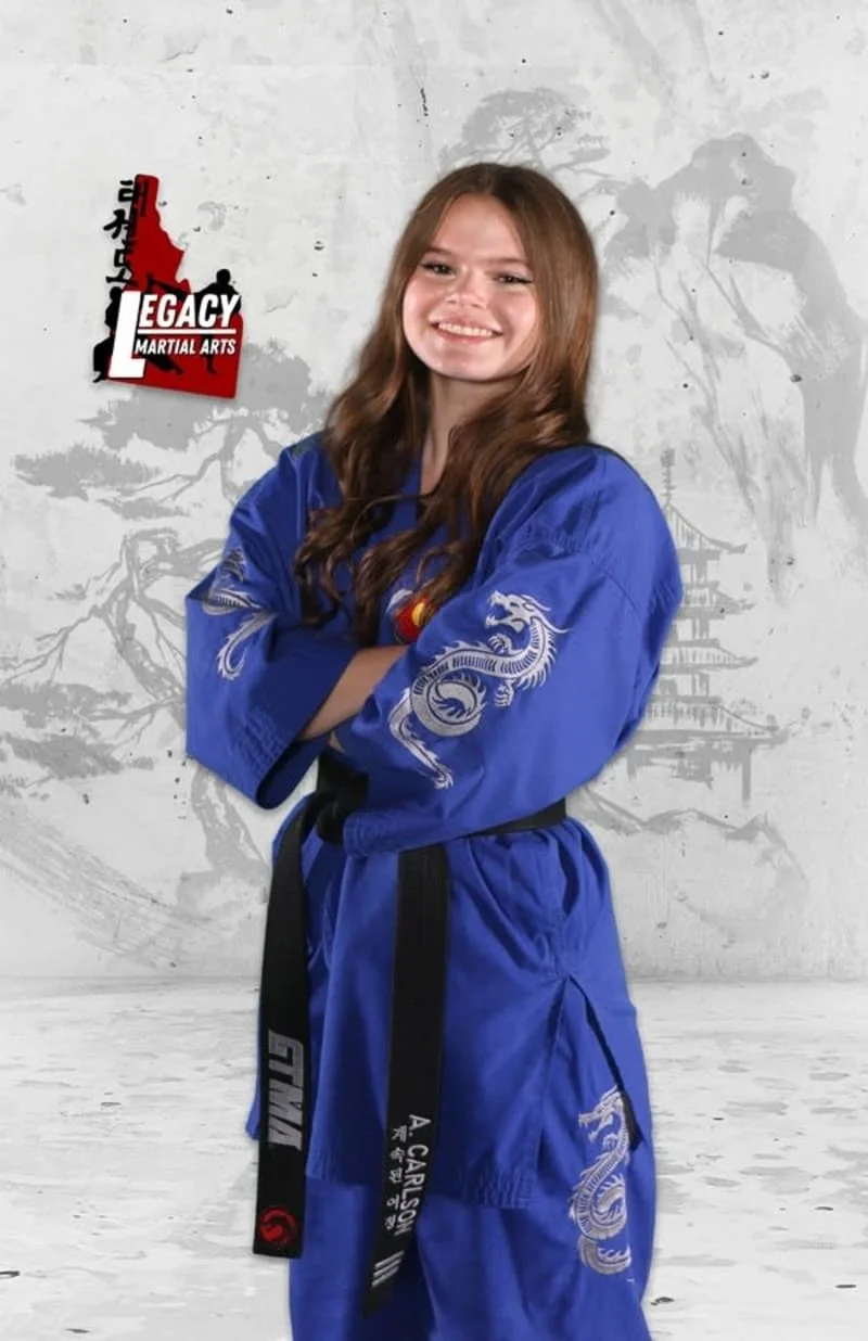 Portrait of Ms. Adriane Carlson, Certified Instructor at Legacy Martial Arts in Meridian, ID